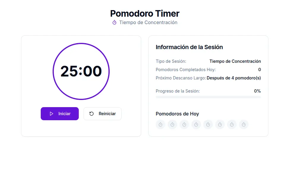 imagen de la plataforma tomatl pomodoro